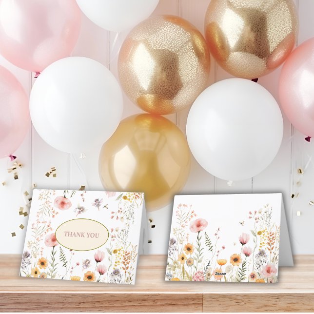 Fantasy wildflower fairy first  thank you card (Creator Uploaded)