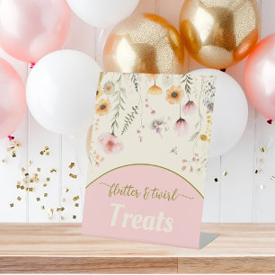 Fantasy wildflower fairy treats Pedestal Sign
