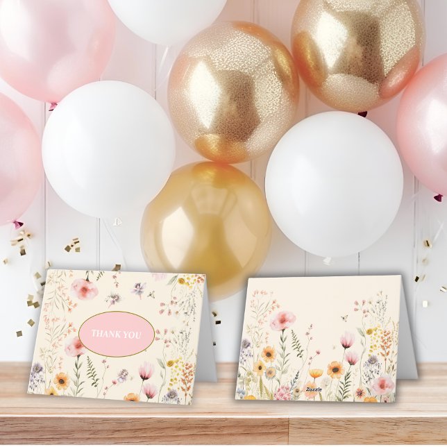 Fantasy wildflower flutter and twirl fairy  thank you card (Creator Uploaded)