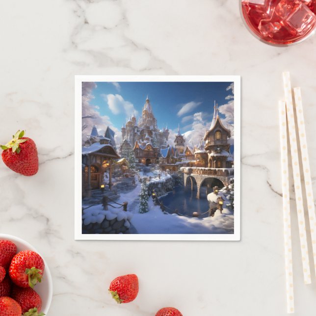 Fantasy Winter City Napkin (Insitu)