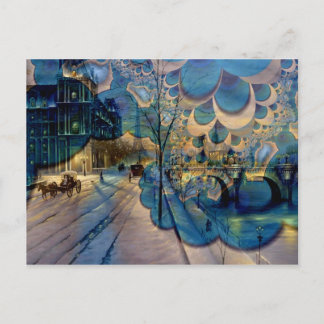 Fantasy Winter in Paris Postcard