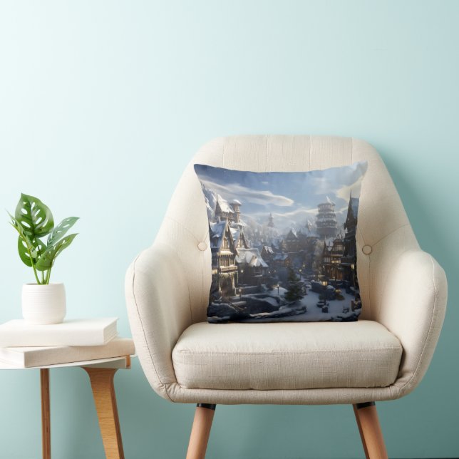 Fantasy Winter Town Cushion (Chair)