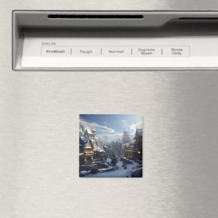 Fantasy Winter Town Magnet