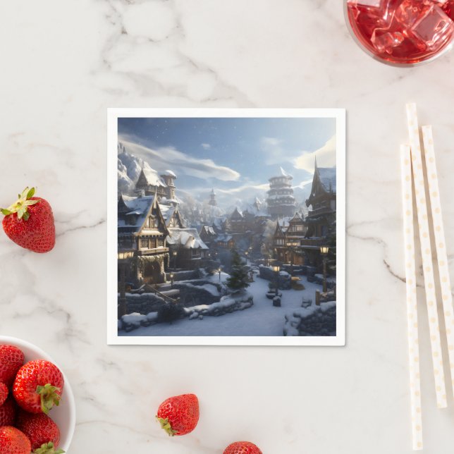 Fantasy Winter Town Napkin (Insitu)
