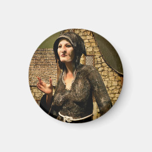 Fantasy Witch Mediaeval Village Halloween Magnet