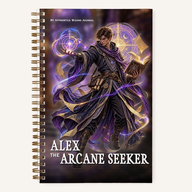 Fantasy Wizard Apprentice Adventure Notebook (Front)