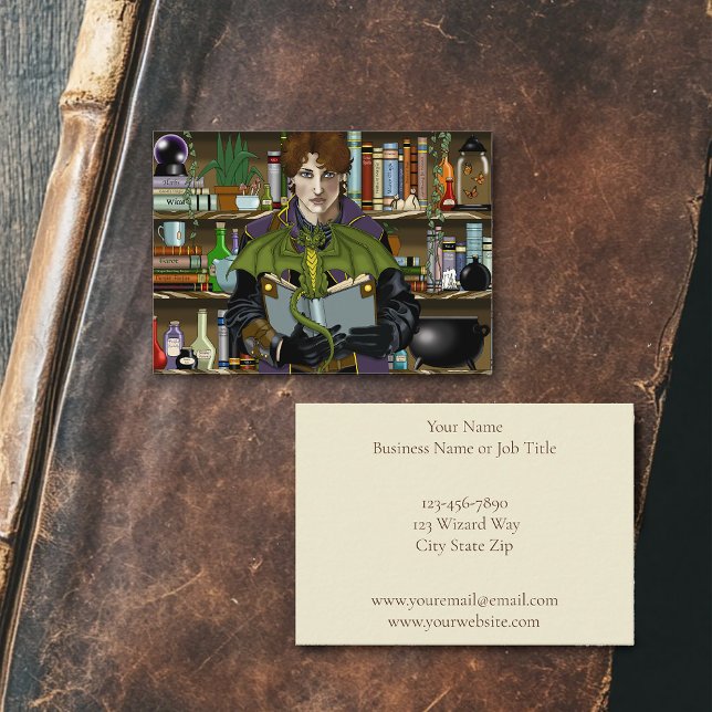 Fantasy Wizard Books Dragon Potions Business Card (Creator Uploaded)
