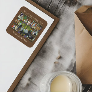 Fantasy Wizard Books Dragon Potions Square Sticker