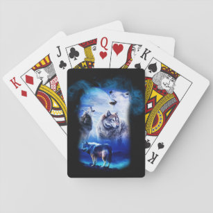 Fantasy Wolf Moon Mountain Playing Cards