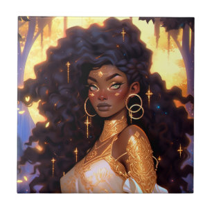 Fantasy Woman African American Art Ceramic Tile