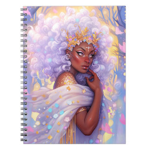 Fantasy Woman African American Art Notebook