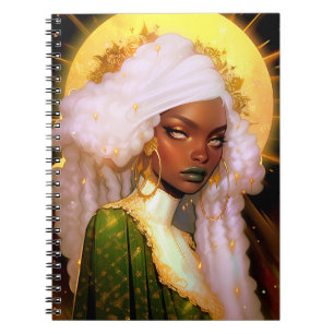 Fantasy Woman African American Art Notebook
