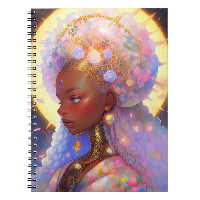 Fantasy Woman African American Art Notebook (Front)