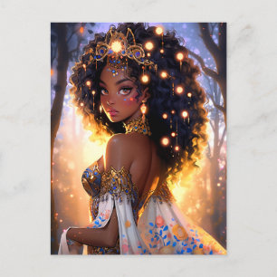Fantasy Woman African American Art Postcard