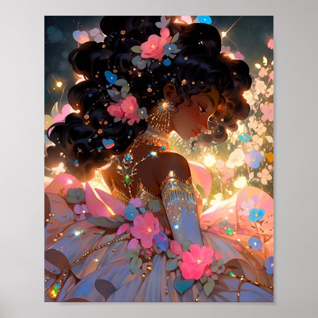 Fantasy Woman African American Art Poster (Front)
