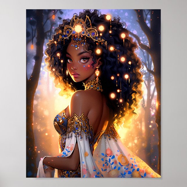 Fantasy Woman African American Art Poster (Front)