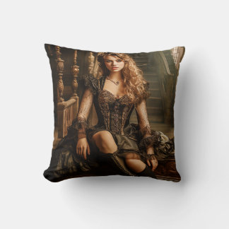 Fantasy Woman in Stylish Clothing Cushion