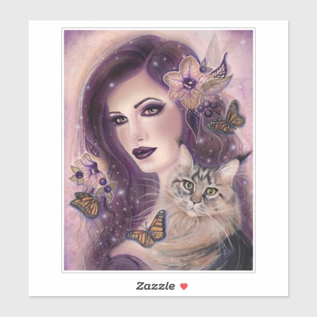 Fantasy women with cat by Renee Lavoie  (Sheet)