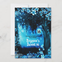 Fantasy Woodland Enchanted Blue Forest Sweet 16