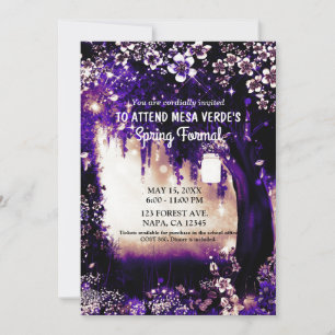 Fantasy Woodland Enchanted Purple Summer Forest Invitation