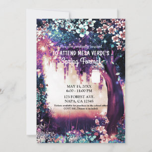 Fantasy Woodland Enchanted Summer Forest Prom Inv Invitation