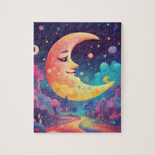 Fantasy World Colourful Moon Jigsaw Puzzle