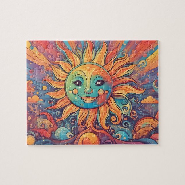 Fantasy World Colourful Sun Jigsaw Puzzle (Horizontal)