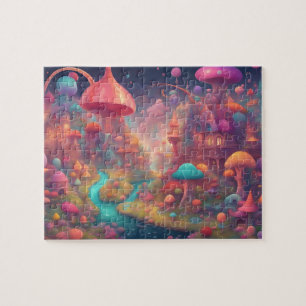 Fantasy World Colourful Watercolor Castle Jigsaw Puzzle