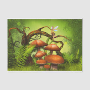 Fantasy World Forest, Large Mushrooms and Fairy  Tissue Paper