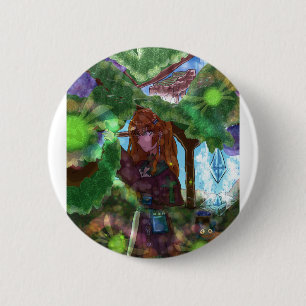 Fantasy World Grape Picking Fruit 6 Cm Round Badge