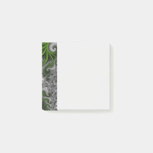 Fantasy World Green And Gray Abstract Fractal Art Post-it Notes