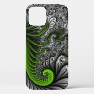 Fantasy World Green And Grey Abstract Fractal Art iPhone 12 Pro Case