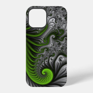 Fantasy World Green And Grey Abstract Fractal Art iPhone 12 Pro Case