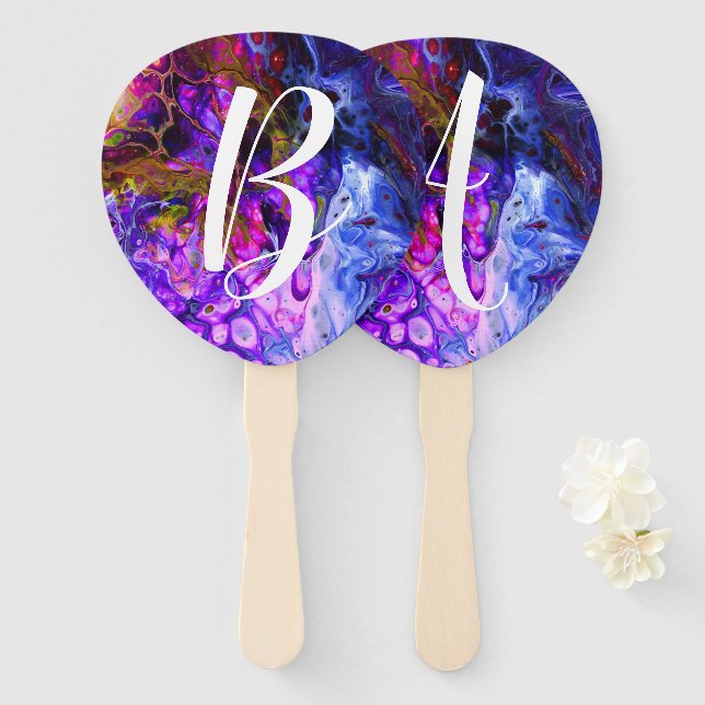 Fantasy World Monogram Hand Fan (Front and Back)