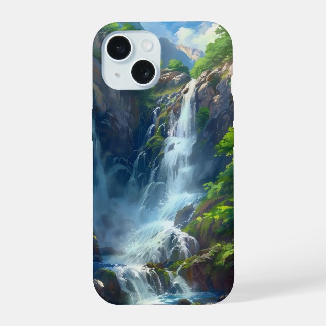 Fantasy World Waterfall iPhone 15 Case (Back)