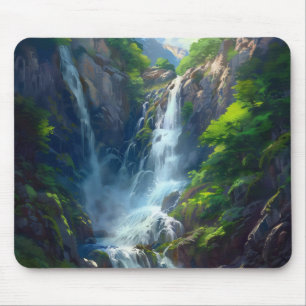 Fantasy World Waterfall Mouse Pad