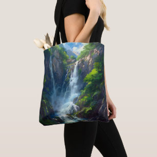 Fantasy World Waterfall Tote Bag