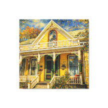 Fantasy Yellow Victorian House