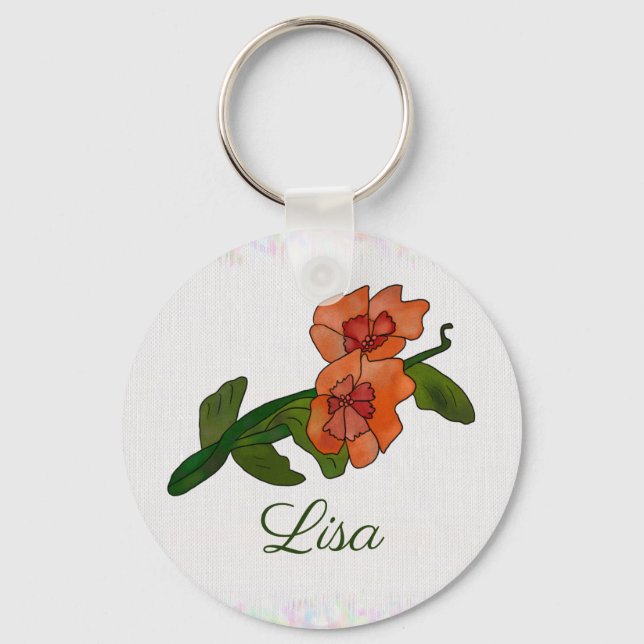 Fantasyblume, personalisiert key ring (Front)