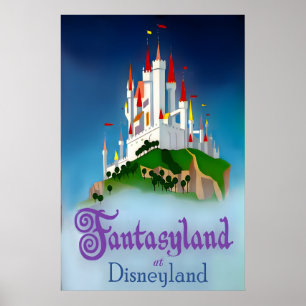 Fantasyland in Disneyland 1950s Vintage Poster