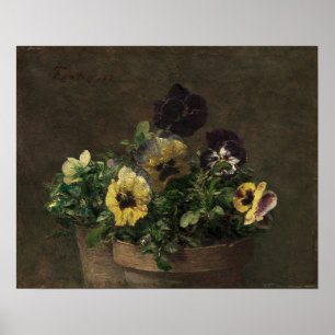 Fantin-Latour - Potted Pansies Poster