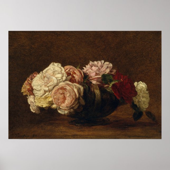 Fantin-Latour - Roses In A Bowl Poster (Front)