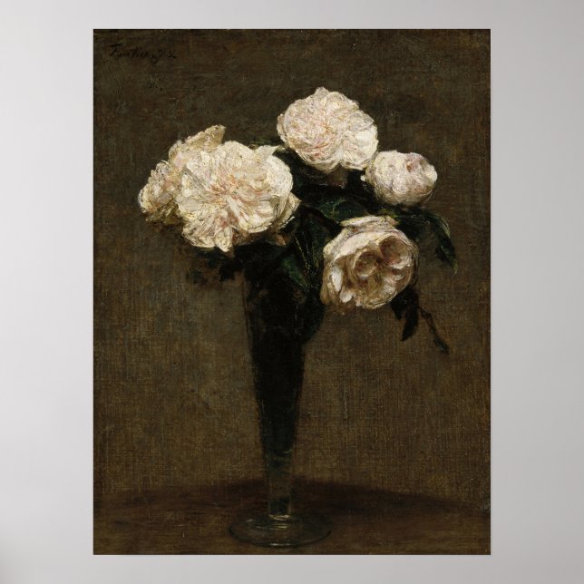 Fantin-Latour - Roses In A Vase Poster (Front)