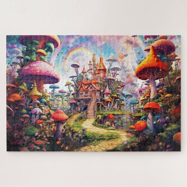 Fantisy mushroom Island dream meditation visual Jigsaw Puzzle (Horizontal)