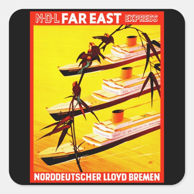 Far East Express Square Sticker (Front)