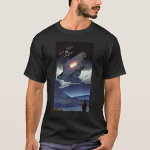 Far from home alien spaceship hovers above a lone T-Shirt