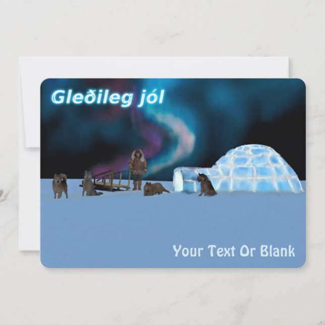 Far North Christmas - Gleðileg Jól Holiday Card (Front)