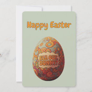 Far Out Bunny – Retro Psychedelic Easter Egg Holiday Card