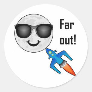 Far Out Design - Classic Round Sticker