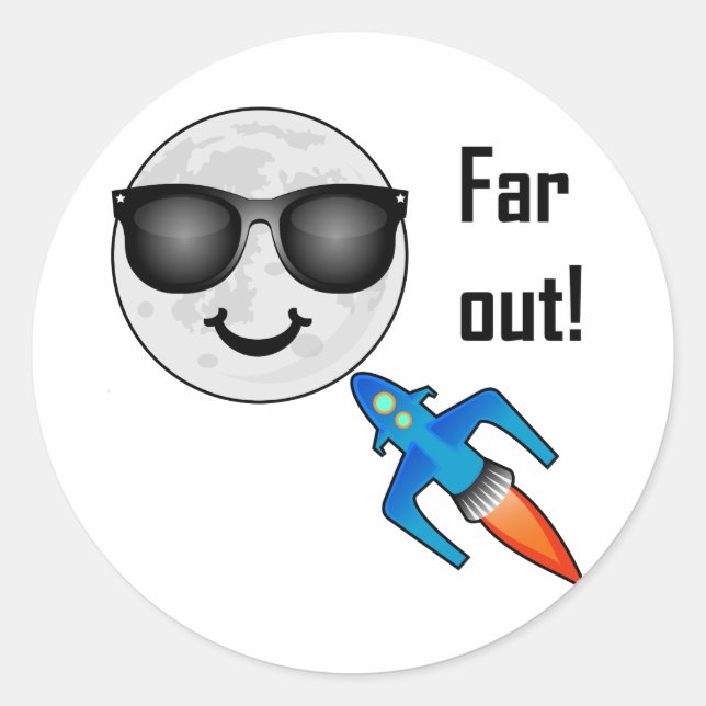 Far Out Design - Classic Round Sticker (Front)